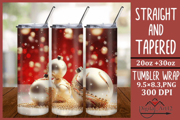 3D Christmas Ornaments 20 Oz Tumbler Illustrations