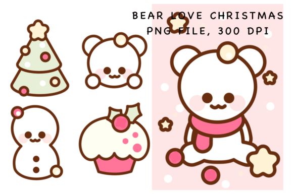Bear Love Christmas Illustrations for Seasonal Branding
