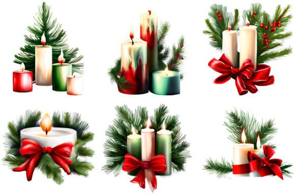 Beautiful Christmas Candles: Illustrations for Modern Publishing