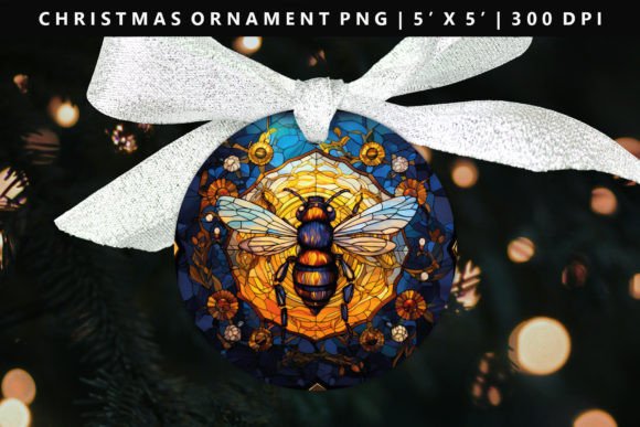 Bee Christmas Ornament Design for Holiday Illustrations