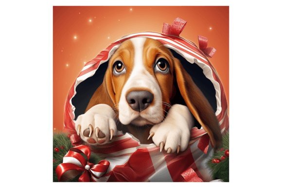 Christmas Basset Hound Broken Wall 1: Seasonal Illustrations for Modern Blogs