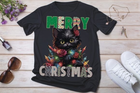 Christmas Cat Sublimation Png for Modern Illustrations