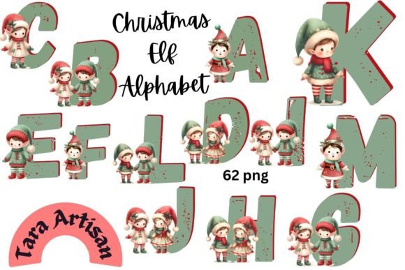 Christmas Elf Alphabet Review for Branding and Illustrations
