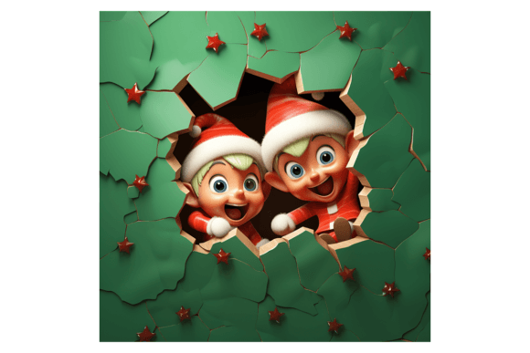 Christmas Elves Broken Wall 1: Festive Illustrations for Handmade Brands