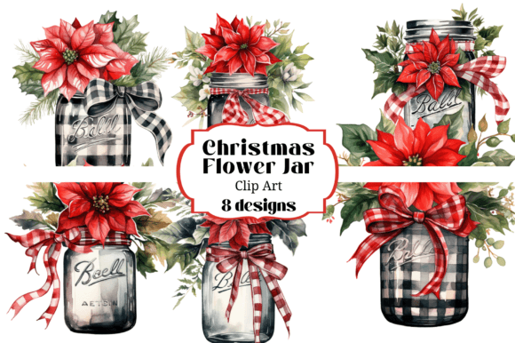 Christmas Flowers Mason Jar Watercolor Review