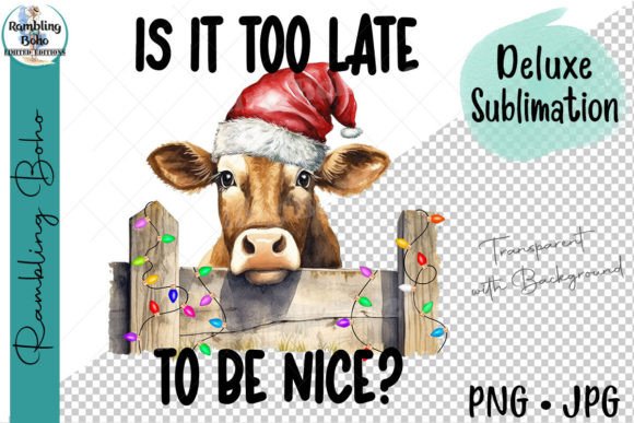 Funny Christmas Cow Nice or Naughty: A Designer's Review of Seasonal Illustrations