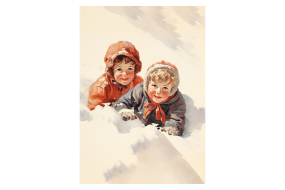 Kids in the Snow Christmas Card: A Review of Festive Illustrations