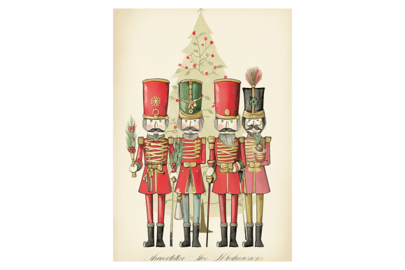 Nutcracker Soldiers Christmas Card: Festive Illustrations for Crafters