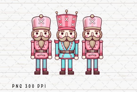 Pink Nutcracker Friends Christmas PNG Illustrations