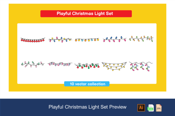 Playful Christmas Light Set for Holiday Illustrations