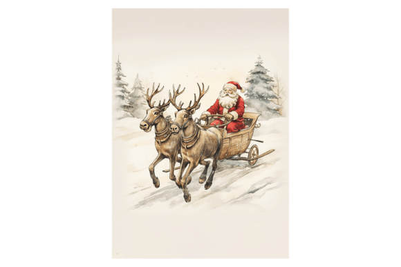 Santa s Sleigh Christmas Card Review: Premium Illustrations for Holiday Branding