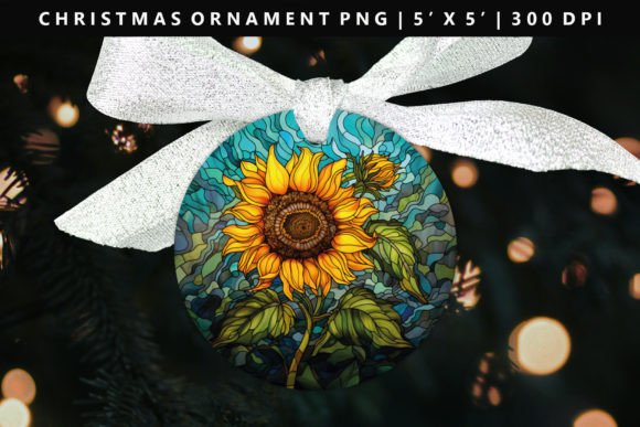Sunflower Christmas Ornament Design for Modern Illustrations
