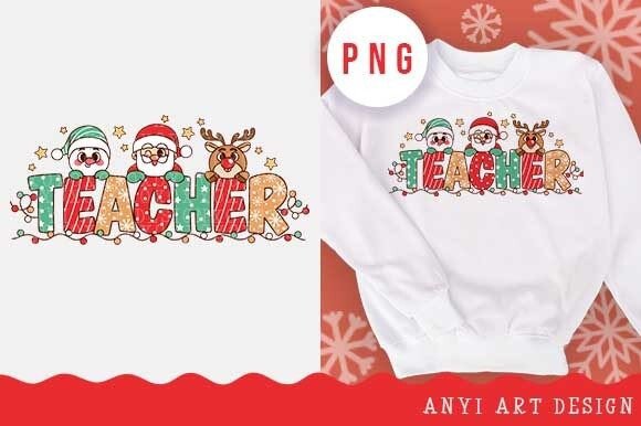 Teacher Christmas Sublimation PNG: A Review for Digital Illustrations
