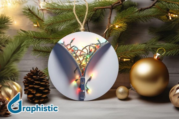 Unzipped 3D Christmas Ornament PNG 03: Modern Illustrations for Editorial