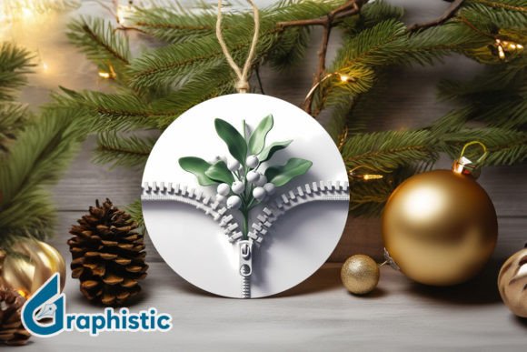 Unzipped 3D Christmas Ornament PNG 04 for Illustrations