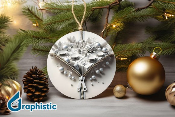 Unzipped 3D Christmas Ornament PNG 11: Premium Illustrations for Holiday Campaigns