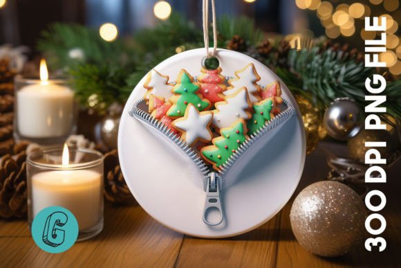Unzipped Christmas Ornament PNG 01: A Crafter's Review of Festive Illustrations