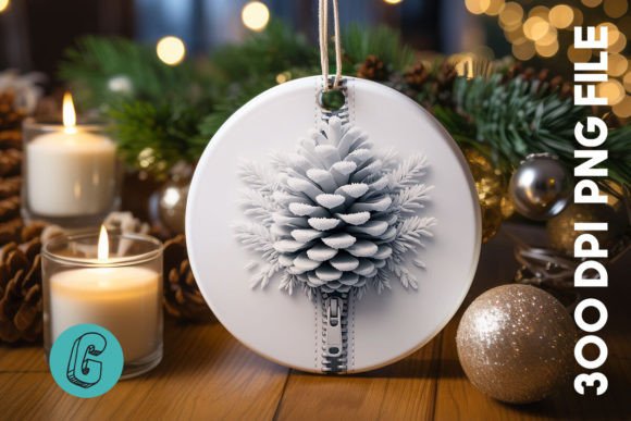 Unzipped Christmas Ornament PNG 05 for Modern Illustrations