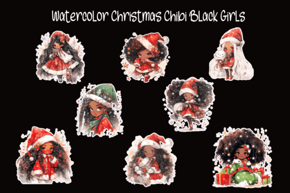 Watercolor Christmas Chibi Black Girl: A Designer's Review of Modern Illustrations